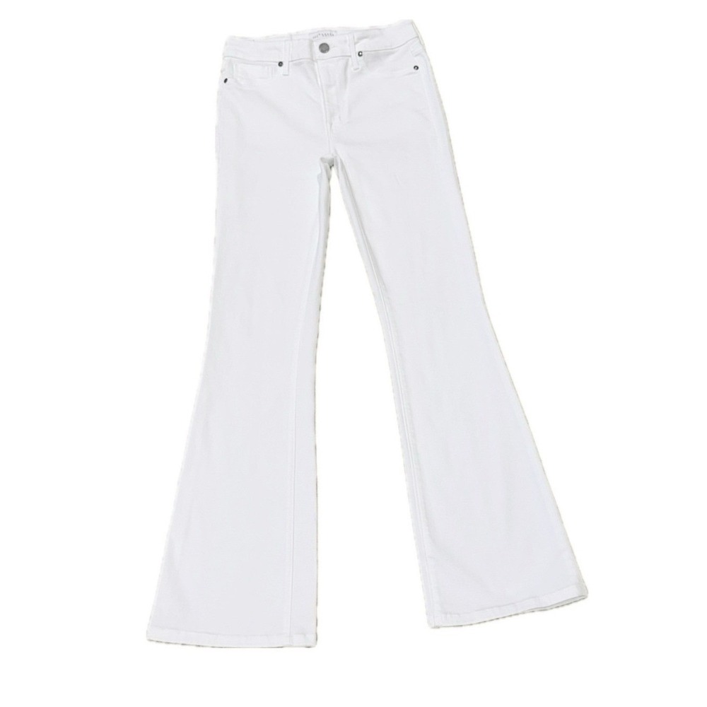 PARKER SMITH Bright White Stretch Flare Jeans Made in USA | Women's 27